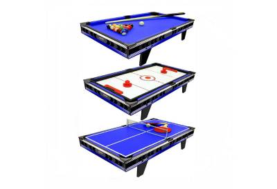 Spieltisch Multifunktionstisch GALAXY-XT - 3in1 - Multigame Spieletisch mit Airhockey, Billard, Tischtennis, blau, 92x52x23, (1-tlg), Tischaufsatz von Carromco