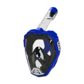 Carromco Vollgesichts- Schnorchelmaske in blau, integrierter Schnorchel, Schnorchelset Erwachsene, Taucherbrille Erwachsene, Tauchmaske (S/M) von Carromco