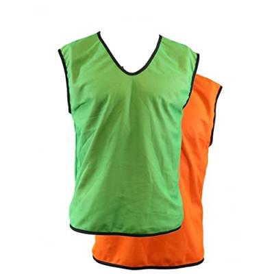 Carta Sport Reversible Polyester Mesh Lätzchen Erwachsene Größe Optionen (grün/orange, Large/XL) von Carta Sport