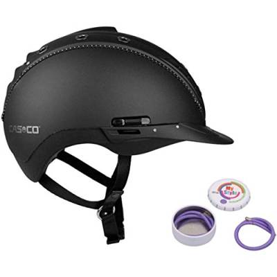 Casco Reithelm MISTRALL-2 schwarz M-L (58-60cm) + MyStyle Wechselstreifen flieder (violett) von Casco