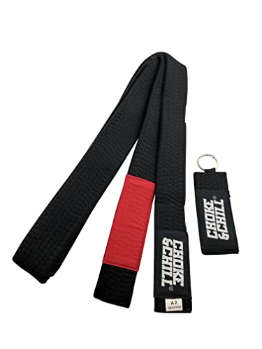 Choke&Chill BJJ Brazilian Jiu-Jitsu Belt Gürtel mit Schlüsselanhänger Erwachsene Kinder Luta Livre (Schwarz (Rot), A1 (260cm)) von Choke&Chill