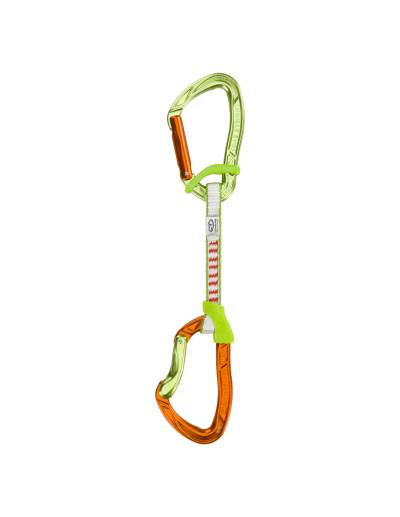 Climbing Technology Expresse Nimble Fixbar DY, 12 cm, grün/orange Schnapper Art - Gebogen - Gerade, Expressschlingenlänge - 120 mm, Bandmaterial - Dyneema (PE), Expressengewicht - 101 - 120 g, von Climbing Technology