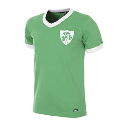 COPA Herren Irland 1965 Retro Fußball Shirt Retro Fußball V-Ausschnitt T-Shirt S grün von COPA
