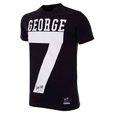 COPA Herren George Best Number 7 T-Shirt Rundhals T-Shirt S Schwarz von COPA