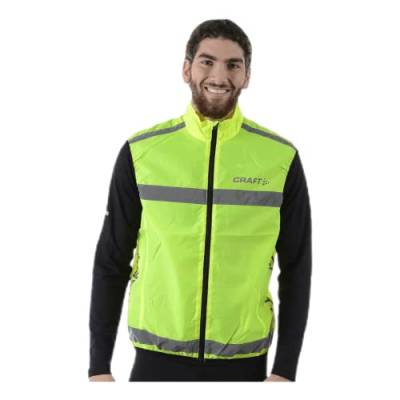 Craft Windweste Visibility Vest (Gr.S-XXL), Warnweste Unisex mit Reißverschluss, Fahrradweste, Laufweste, Reflektierend, L von Craft