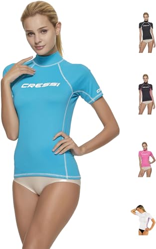 Cressi Damen Rash Guard Kurzarm, UV-Schutz UPF 50+, Aquamarin, L/4 (42) von Cressi