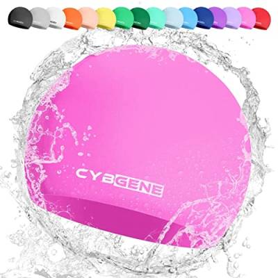 CybGene Silikon Badekappe für Kinder, Schwimmkappe Bademütze für Damen und Herren Unisex, Kleine, Rosa von CybGene