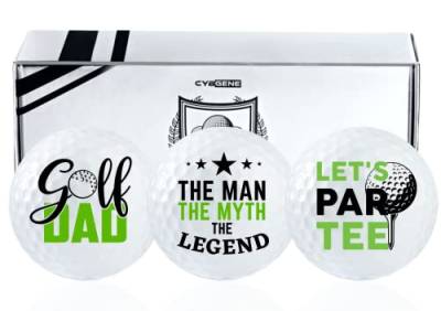 Dad Gifts Golfbälle 3er Set für Golfer Papa, Ehemann, Golfliebhaber von Tochter, Sohn, Ehefrau, zum Vatertag, Geburtstag, Ruhestand, Weihnachten - Golf Papa von CybGene