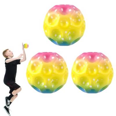 DAWRIS 3 Stück Moon Ball, Hohe Sprünge Gummiball Space Ball Moonball, EIN Knallendes Geräusch Machen, 7 cm Flunkyball Bounce Ball Bouncing Ball für Kinder, Hohe Bounce-Loch-Ball Mondball Lavaball von DAWRIS