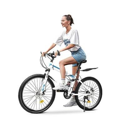 DGJMuu 26 Zoll (66 cm) Klappbares Mountainbike mit 21 Gängen für Erwachsene mit mechanischen Doppelscheibenbremsen – Klapprad aus Kohlenstoffstahl – Mountainbike für Damen und Herren von DGJMuu