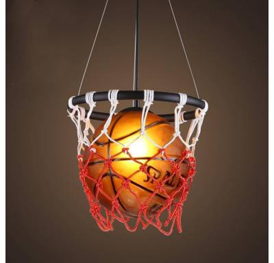 DOPWii Hängeleuchte Kreative Basketball-Hängelampe,Ohne Lichtquelle,E27,Φ32*H58cm von DOPWii