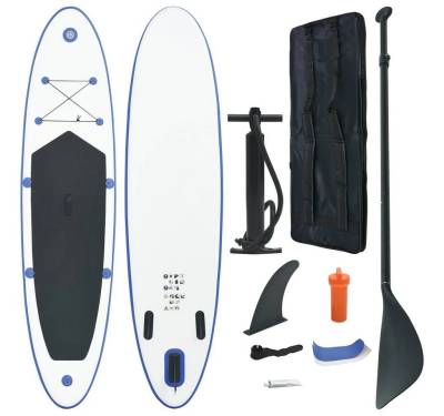 DOTMALL Inflatable SUP-Board Stand Up-Paddelboard-Set Aufblasbar Blau und Weiß Surfboard von DOTMALL
