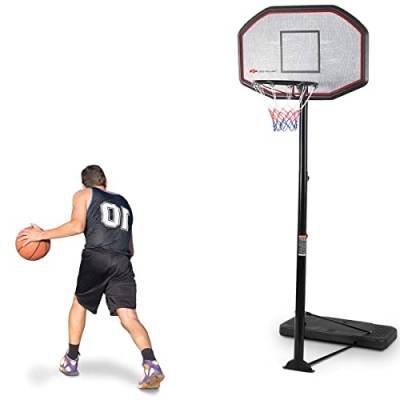 DREAMADE Basketballständer 2,2-3,05 m höhenverstellbar, Basketballkorb mit Ständer beweglich, Basketballanlage Korbanlage Outdoor für Erwachsene Kinder von DREAMADE