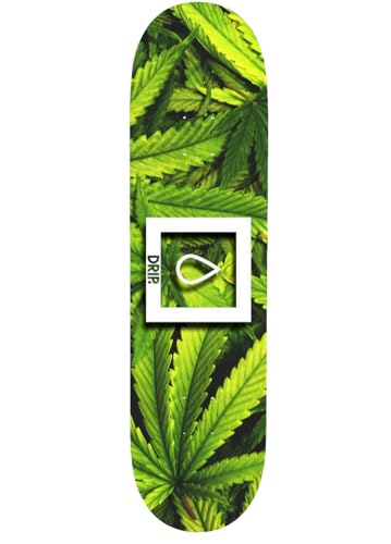 DRIP Skateboards - Weed Paradise Skateboard Deck (versch. Breiten) + Griptape & Sticker/Hochwertiger Canadian Maple! 7.75" / 8.00" / 8.125" / 8.25" / 8.375" / 8.50" (8.375) von DRIP Skateboards