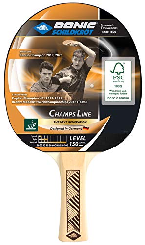 Donic-Schildkröt Tischtennisschläger Champs Line 150, FSC-Holz Noppen innen, Jade - ITTF Belag, 705116 von Schildkröt