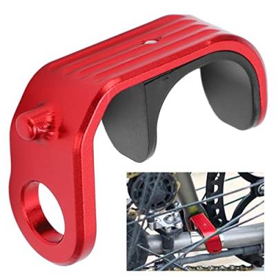 Leichte Fahrrad-E-förmige Schnalle aus Aluminiumlegierung, Leicht Drehbarer Vordergabelhaken für Brompton-Faltrad (Rot) von EIMSOAH