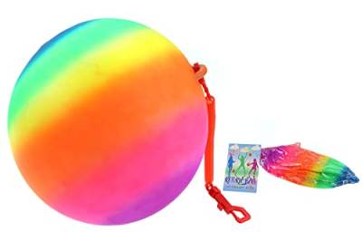 ELLUG Regenbogenball als Returnball/Kickball/Spielball Ø 30cm inklusive Halterung für optimalen Return-Effekt, für Groß und Klein von ELLUG