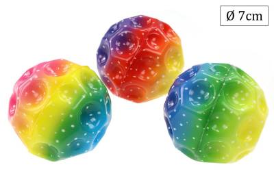 ELLUG Spielball 3er Set Springball, Moonball in Regenbogenfarben Ø7cm, mit hohen Sprüngen von ELLUG
