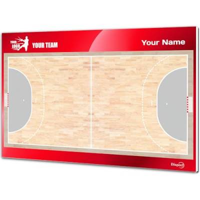 ETISPORT Handball-Taktiktafel für Trainer. Beidseitig, geeignet für trocken abwischbare Marker. Personalisiert mit Farbe, Teamwappen oder Logo, Name und Verein. (Large) von ETISPORT