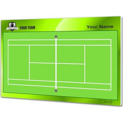 ETISPORT Tennis-Rasen-Taktiktafel - Doppelseitig, geeignet für trocken abwischbaren Marker. Personalisiert mit Farbe, Wappen oder Logo, Namen und Verein. (Large) von ETISPORT