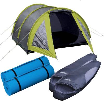 EXPLORER Tunnelzelt Campingset 5-teilig, 1 Zelt / 2 Schlafsäcke / 2 Isomatten, Personen: 3 (Set, 5 tlg., 1 x Tunnelzelt, 2 x Schlafsack Light 600, 2 x Isoliermatte gerollt) von EXPLORER