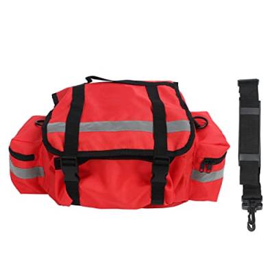 Elelif Notfalltasche mit großem Fassungsvermögen, langlebige Feuerwehrausrüstung, Ersthelfertasche mit Schultergurt, rot, für Notfallvorräte von Elelif