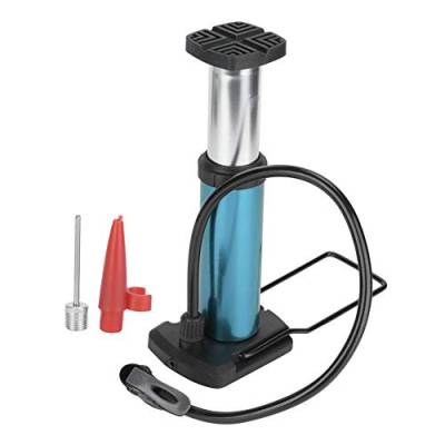 Fahrradpumpe, Fahrradfußpumpe Mini Tragbare Hochdruck Bodenfüllpumpe Reifenluftpumpe aus Aluminiumlegierung(Blau) von Elprico