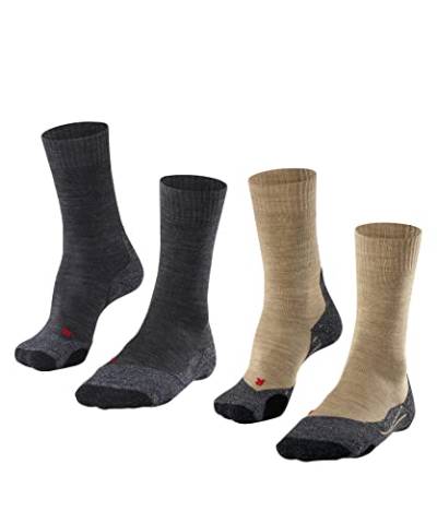 FALKE Damen Wandersocken TK2 Explore 2-Pack W SO Wolle Antiblasen Dick 2 Paar, Mehrfarbig (Sortiment 0030), 37-38 von FALKE