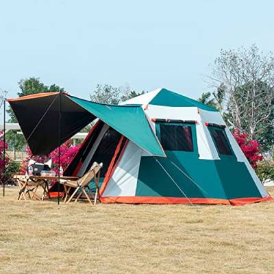 Große Campingzelte, automatisch, mit Veranda, 4–6 Personen, sofortiges Pop-Up-Zelt, ultraleichtes Kuppel-Familienzelt, 4 Jahreszeiten, wasserfest und Winddicht, Outdoor-Campingzelt mit Abnehmbarer A von FAXIOAWA
