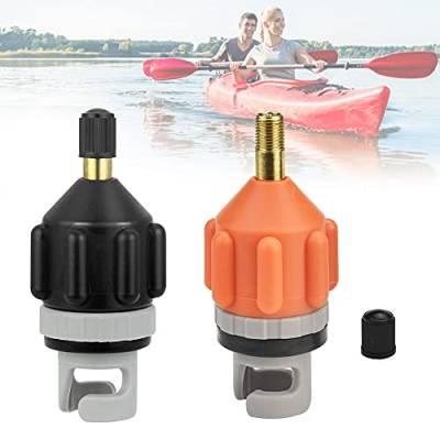 FIGFYOU 2 Stück Luftventil Pumpenadapter Tragbare Luftpumpenadapter Kompressor SUP Pumpe Ventil Adapter PE Stand Up Paddle Pumpe Adapter für Kanu Kajakfahren Paddelboard Schlauchboot（Schwarz + Orange） von FIGFYOU