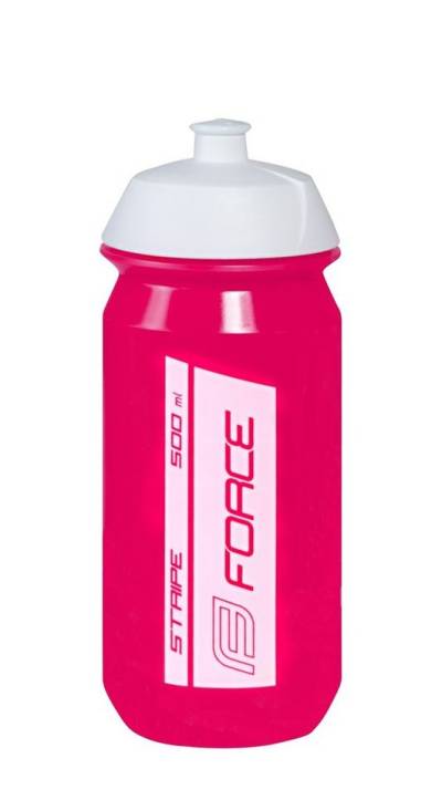 FORCE Trinkflasche Flasche FORCE STRIPE 0.5 l pink-weiss von FORCE