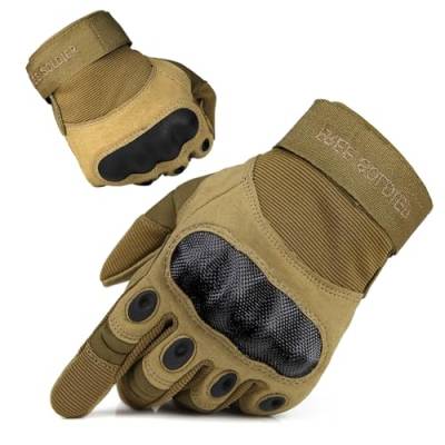 FREE SOLDIER Outdoor Handschuhe Herren Taktische Trainings Motorradhandschuhe Kletter Tactical Handschuhe Vollfinger Handschuhe Gilt für Radfahren Airsoft Militär Paintball(S,Braun Color) von FREE SOLDIER