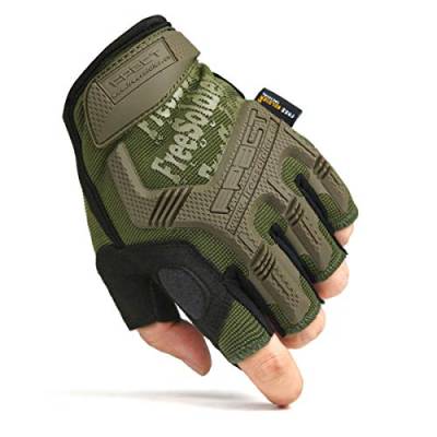 FREE SOLDIER Outdoor Handschuhe Vollfinger Taktische Handschuhe Herren Motorradhandschuhe mit gepolstertem für Fahrrad Airsoft Militär Paintball und andere Outdoor Aktivitäten (Grün, M) von FREE SOLDIER