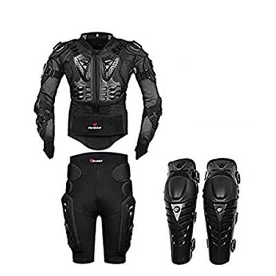 FULUOYIN Motorrad Protektorenjacke Panzer mit Getriebe Kurzen Hosen + Knieprotektoren Protektorenhemd Motorrad S-5XL von FULUOYIN