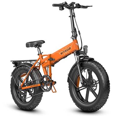 Fafrees EP-2 Pro 20-Zoll-Klapp-Elektrofahrrad, 48V 12,8Ah Wechselakku, Fettreifen Elektro-Mountainbike (Orange) von Fafrees