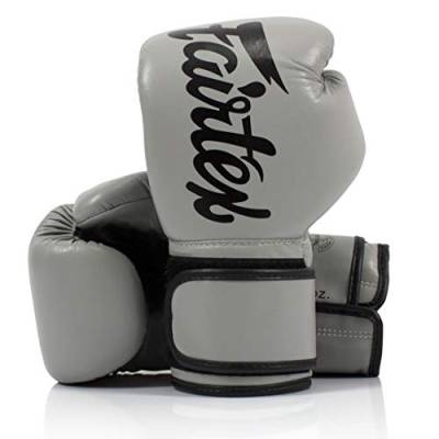 Fairtex BGV14 Muay Thai für Profiboxer & Trainer | Mexikanischer Stil für Schlagkräftige | MMA Handschuhe für Kampfsport | Leichte & stoßdämpfende Boxhandschuhe(16oz-Grau) von Fairtex