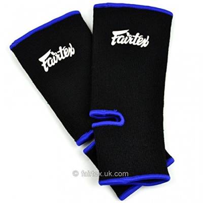 Fairtex Fußgelenkbandagen/Knöchelstützen für Muay-Thai-Boxen, Schwarz-Blau von Fairtex