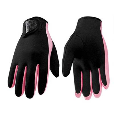 Neoprenhandschuhe Wasserdicht Tauchhandschuhe 1.5mm, Thermo Tauch Handschuhe Anti-Rutsch Neopren Handschuhe für Männer und Frauen,Schnorcheln,Kajakfahren,Surfen und für alle Wasseraktivitäten,M-Pink von FakeFace