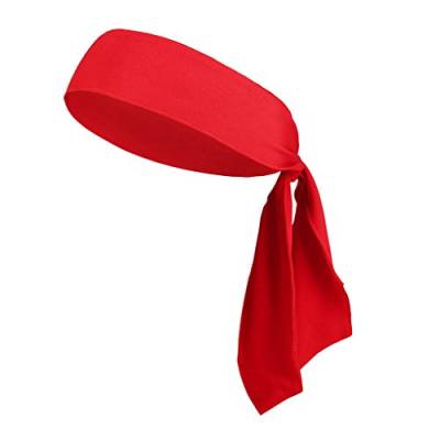 Verstellbares Sport-Stirnband, Gym-Tennis Sports Head Band Bikertuch Krawatte Stirnbänder, Schweißband für Männer Frauen für Yoga, Tennis, Laufen, Basketball (Rot) von FakeFace