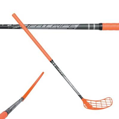 Fat Pipe | Floorball Unihockey Schläger Rock 33 Unihand mit gerader Schaufel | Markenqualität aus Finnland (Schaftlänge 92 cm, Neon Orange) von Fat Pipe