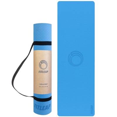 Fitleap Yoga-Matte Pro Blau aus umweltfreundlichem TPE-Schaum. Sehr rutschfeste, schadstofffreie, hypoallergene und hautfreundliche Gymnastik-Matte, Fitness-Matte, Turn-Matte von Fitleap