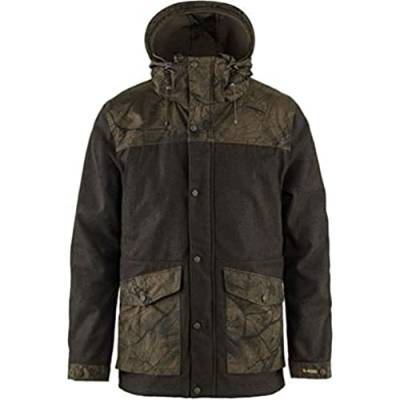 Fjallraven Mens Värmland Wool Jacket M, Dark Olive-Dark Olive Camo, XXL von Fjallraven