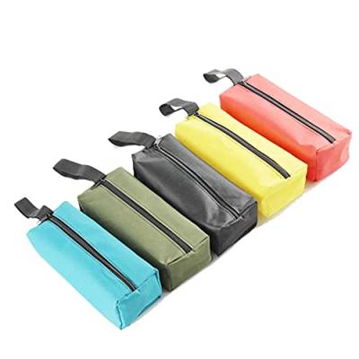 Flpeekash 5 Packungen Canvas-Reißverschlusstaschen, vielseitige Handwerkzeug-Tragetasche, strapazierfähig, wasserdicht, Werkzeug-Organizer von Flpeekash