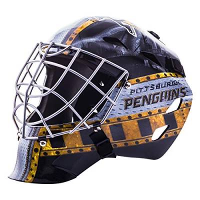 Franklin Sports NHL Pittsburgh Penguins Mini-Hockey-Torwart-Maske mit Etui, Sammlerstück, Torwartmaske mit Offiziellen NHL-Logos und Farben von Franklin Sports