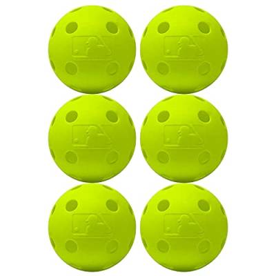 Franklin Sports Indestruct-A-Ball Kunststoff-Basebälle für Schlagübungen, Trainingsbälle aus Kunststoff, MLB, offizielle Größe, Gelb, 6 Stück von Franklin Sports
