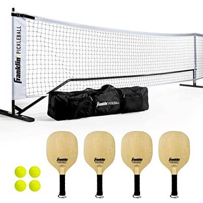 Franklin Sports Pickleball Net - Official Size - Includes (4) Paddles and (4) X-40 USA Pickleball Approved Pickleballs von Franklin Sports