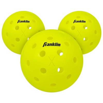 Franklin Sports Pickleball-x Performance 40 Outdoor Bälle, Pickleball-X Performance 40 Outdoor Balls-Optic Yellow, Optic Yellow von Franklin Sports