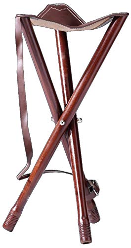 Fritzmann Ansitzstuhl Dreibein klappbar braun Höhe 65 cm Klappstuhl Jagdstuhl super praktisch Dreibeinstuhl (65) von Fritzmann