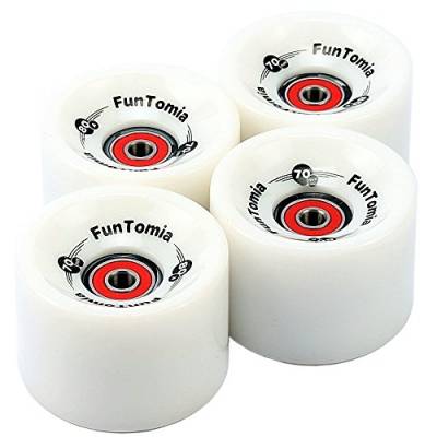 FunTomia 4 Stück Longboard/Skateboard Rollen (Big Wheels) in 70x51mm 80A inkl. Mach1 Kugellager von FunTomia