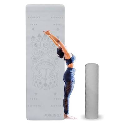 FunWater Yoga Mat Non-slip Professional TPE Gymnastics Matte for Yoga, Home Training, HiiT and Pilates Fitness & Exercise Mat 6mm Non-slip Eco-friendly Grey von FunWater